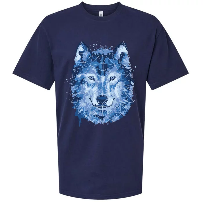 Polygon Wolf Wild Animal Sueded Cloud Jersey T-Shirt