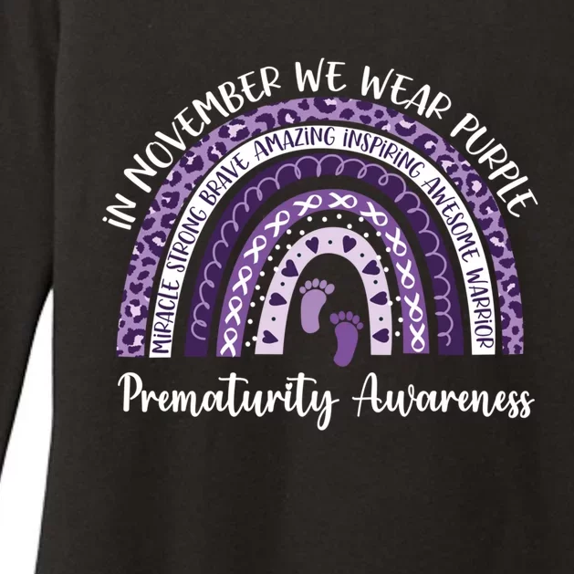 Preemie We Wear Purple Rainbow For Prematurity Awareness Cool Gift Womens CVC Long Sleeve Shirt