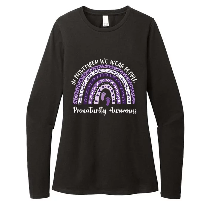 Preemie We Wear Purple Rainbow For Prematurity Awareness Cool Gift Womens CVC Long Sleeve Shirt