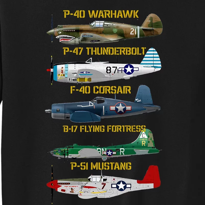 Planes Warbirds Warplanes Tall Sweatshirt