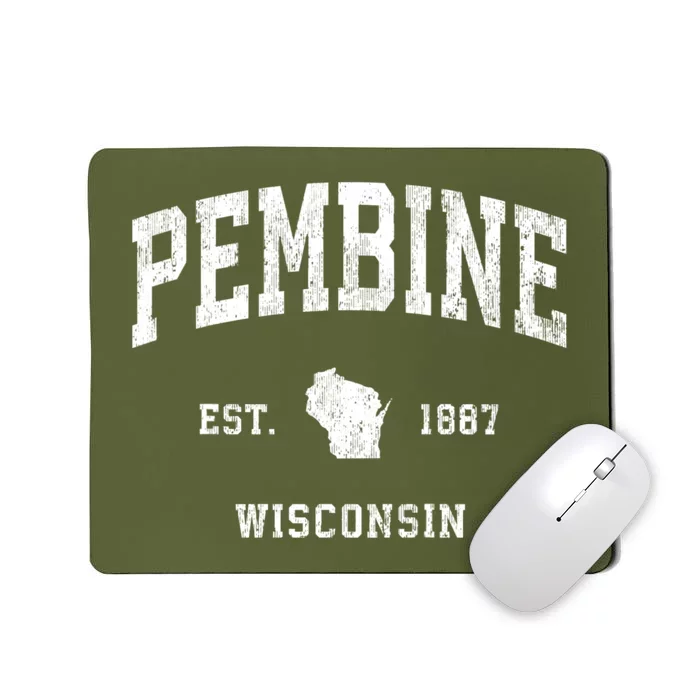 Pembine Wisconsin Wi Vintage Athletic Sports Mousepad