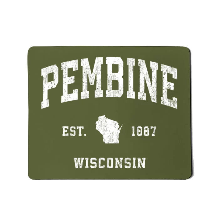 Pembine Wisconsin Wi Vintage Athletic Sports Mousepad