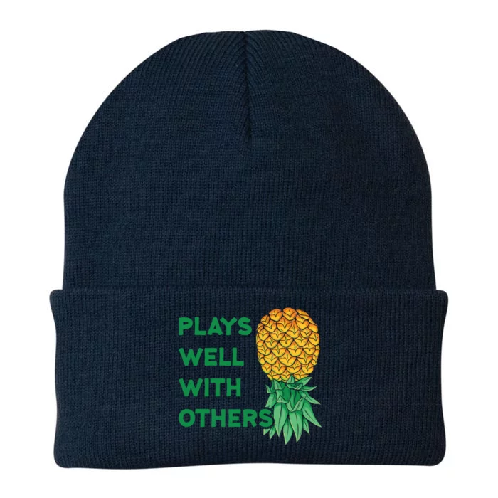 Plays Well With Others Upside Down Pineapple Meaningful Gift Polyamory Gift Knit Cap Winter Beanie