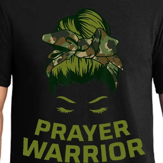 Prayer Warrior Women Camo Faith God Jesus Christian Pajama Set