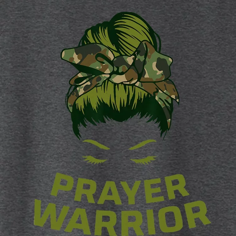 Prayer Warrior Women Camo Faith God Jesus Christian Women's Crop Top Tee