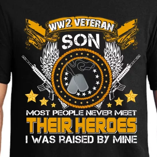 Proud World War 2 Veteran Son Military Ww 2 Veterans Family Gift Pajama Set