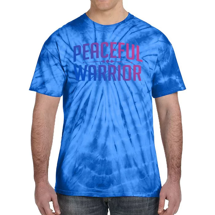 Peaceful Warrior Yoga And Meditation Distressed Gift Tie-Dye T-Shirt