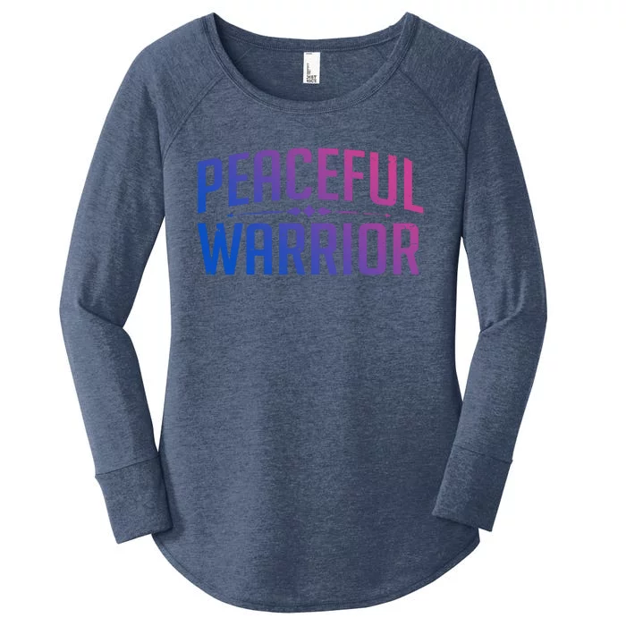 Peaceful Warrior Yoga And Meditation Distressed Gift Women's Perfect Tri Tunic Long Sleeve Shirt