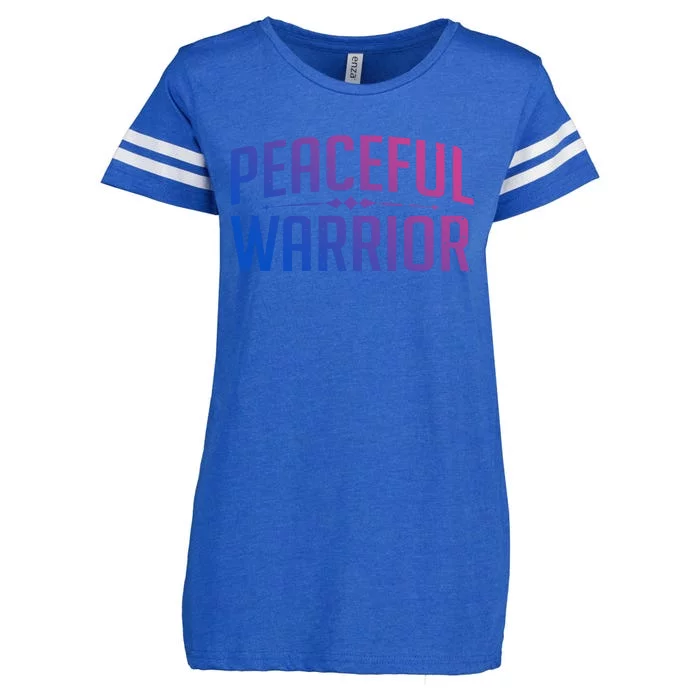 Peaceful Warrior Yoga And Meditation Distressed Gift Enza Ladies Jersey Football T-Shirt