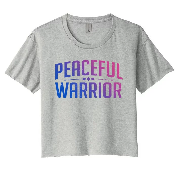 Peaceful Warrior Yoga And Meditation Distressed Gift Women's Crop Top Tee