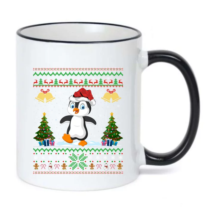 Penguin Xmas Gift Santa Hat Ugly Penguin Christmas Gift Black Color Changing Mug