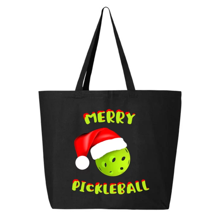 Pickleball Xmas Gift Reindeer Santa Hat Pickleball Christmas 25L Jumbo Tote