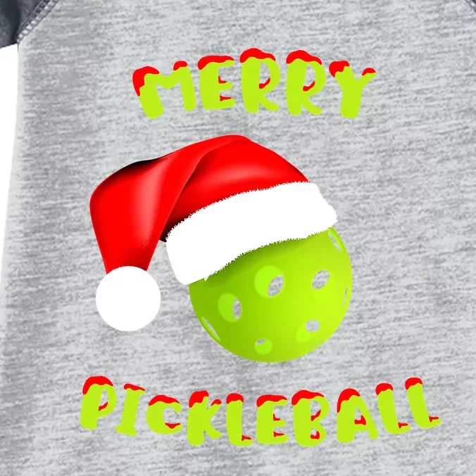 Pickleball Xmas Gift Reindeer Santa Hat Pickleball Christmas Infant Baby Jersey Bodysuit