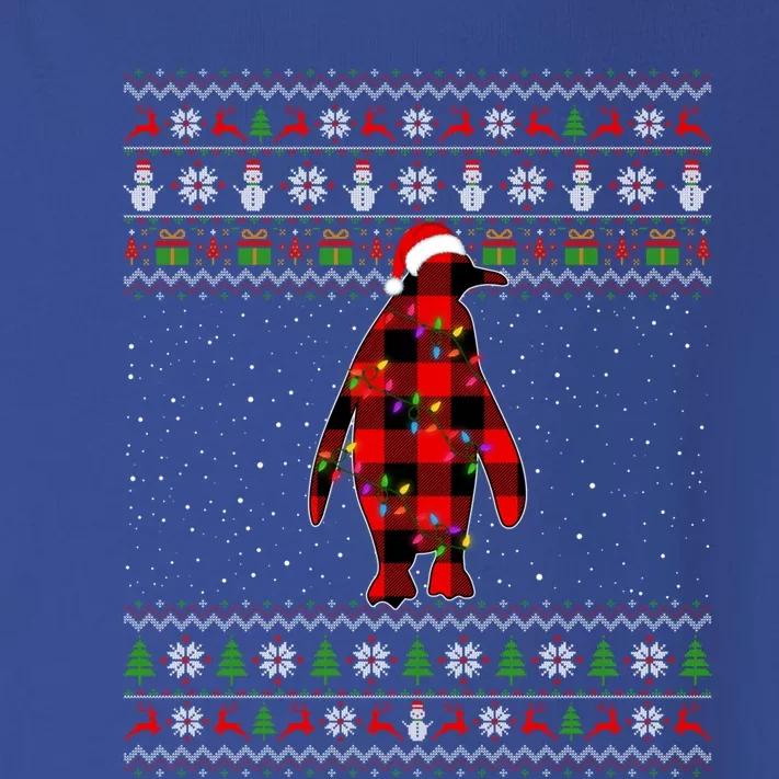 Penguin Xmas Redplaid Penguin Ugly Christmas Pajamas Gift Toddler Long Sleeve Shirt