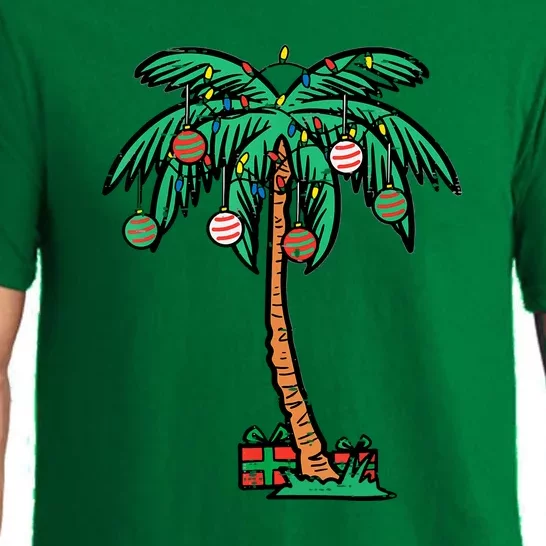 Palm Xmas Tree Tropical Beach Hawaii Gift For Christmas Pajama Set