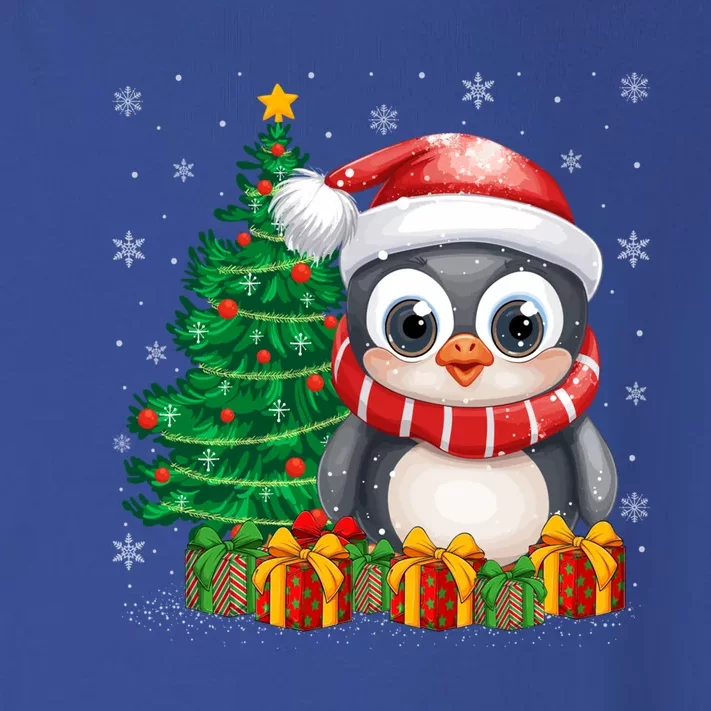 Penguin Xmas Tree Lighting Santa Penguin Christmas Gift Toddler Long Sleeve Shirt