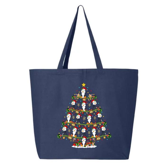 Penguin Xmas Tree Lighting Santa Penguin Christmas Cute Gift 25L Jumbo Tote