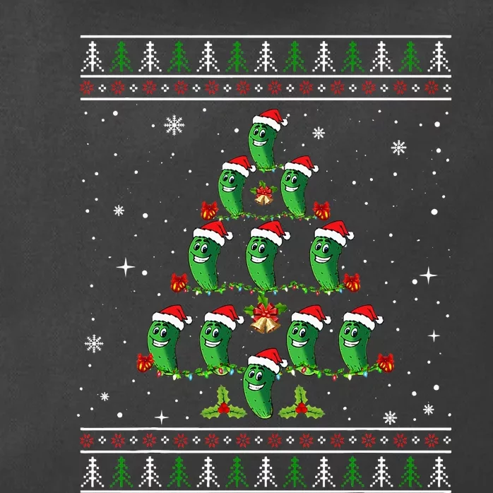 Pickle Xmas Tree Santa Hat Pickle Fruit Christmas Ugly Zip Tote Bag