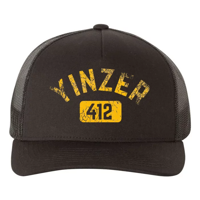 Pittsburgh Yinzer 412 Steel City Pennsylvania Funny Vintage Yupoong Adult 5-Panel Trucker Hat