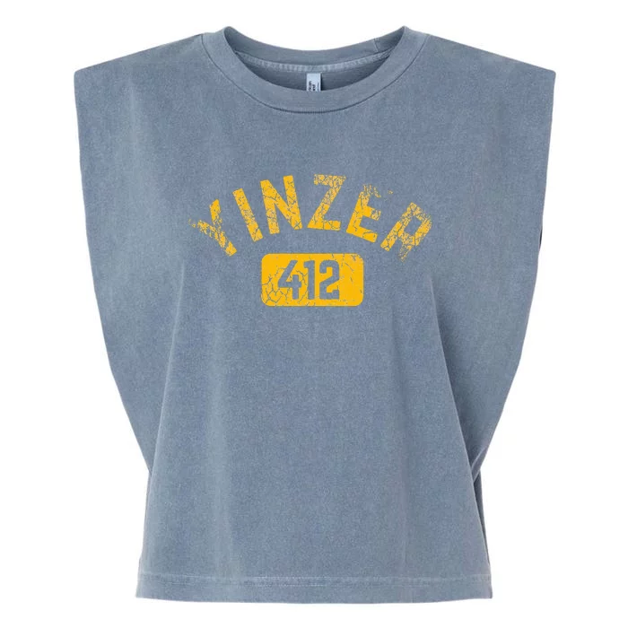 Pittsburgh Yinzer 412 Steel City Pennsylvania Funny Vintage Garment-Dyed Women's Muscle Tee