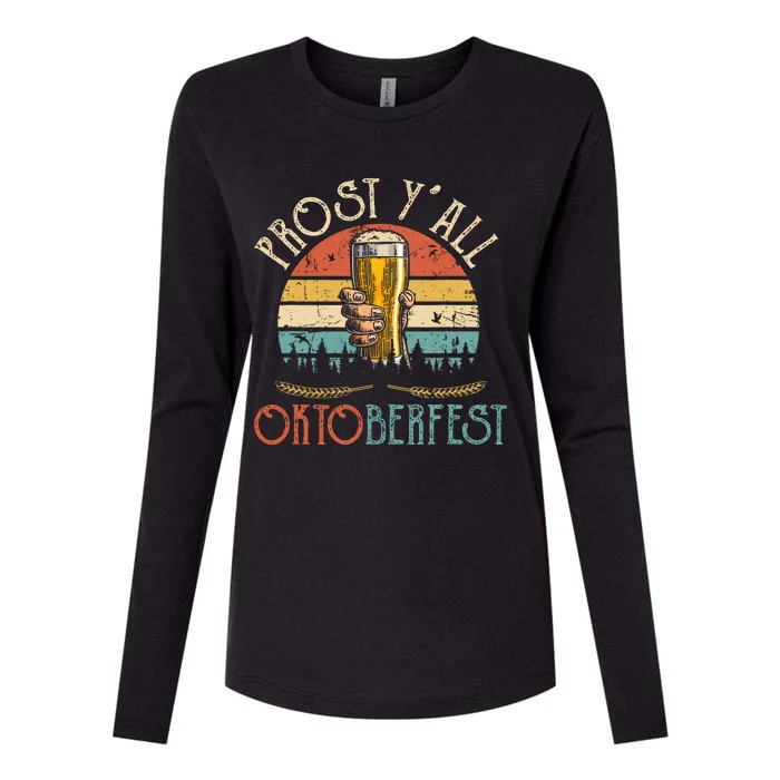 Prost Y All Oktoberfest Vintage Drinking Beer Team Womens Cotton Relaxed Long Sleeve T-Shirt