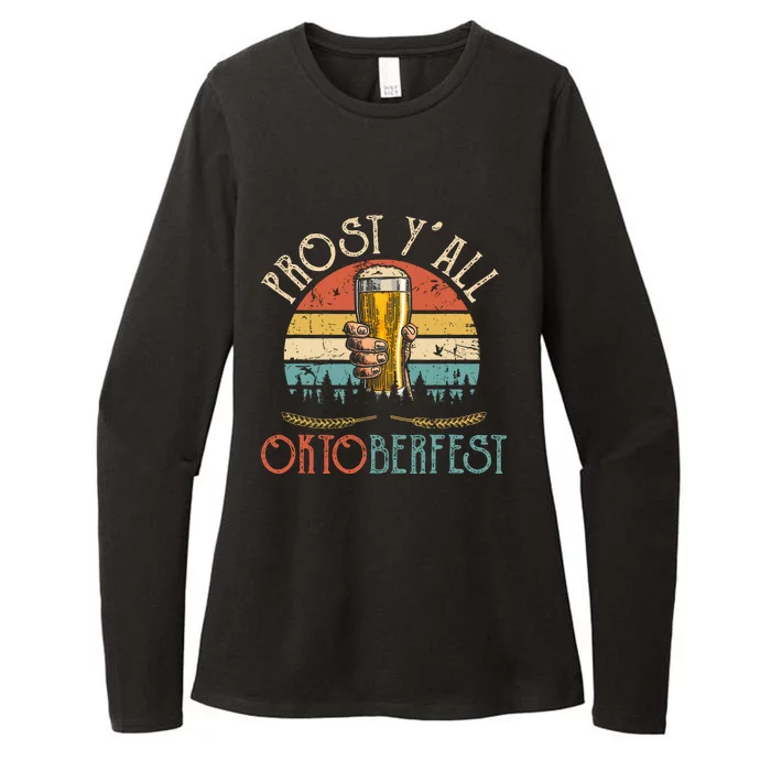 Prost Y All Oktoberfest Vintage Drinking Beer Team Womens CVC Long Sleeve Shirt