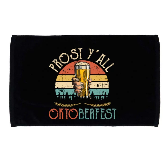 Prost Y All Oktoberfest Vintage Drinking Beer Team Microfiber Hand Towel