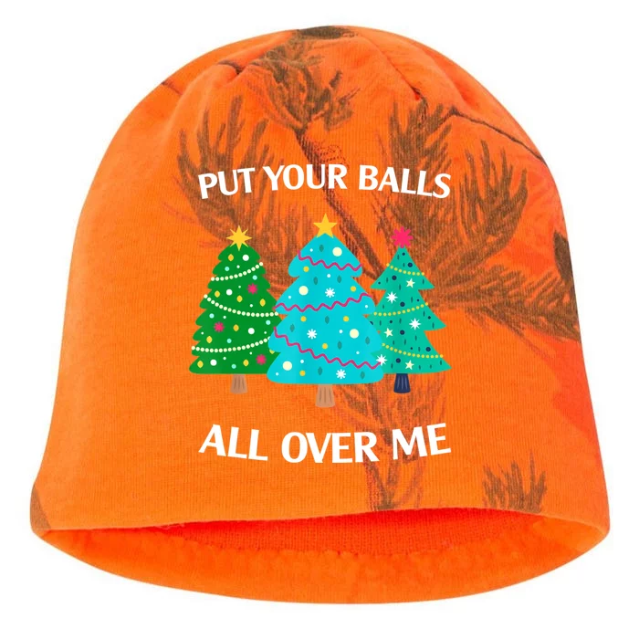 Put Your Balls All Over Me Christmas Tree Kati - Camo Knit Beanie