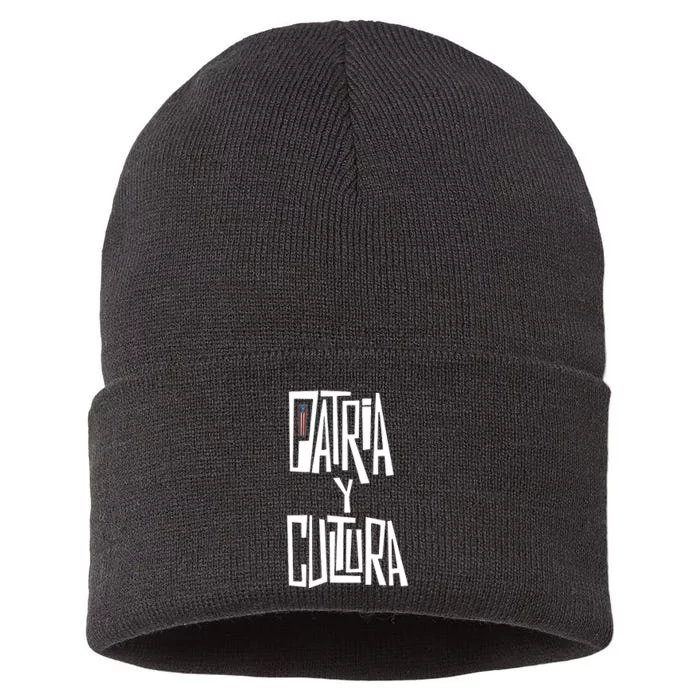 Patria Y Cultura Puerto Rico Black Sustainable Knit Beanie