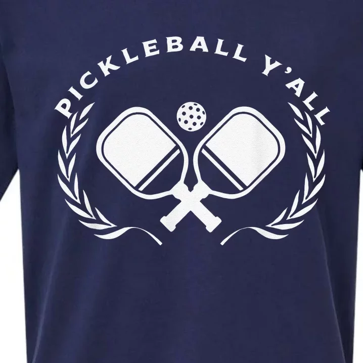 PICKLEBALL Y'ALL Funny Paddle Ball Pickle Meme Sueded Cloud Jersey T-Shirt