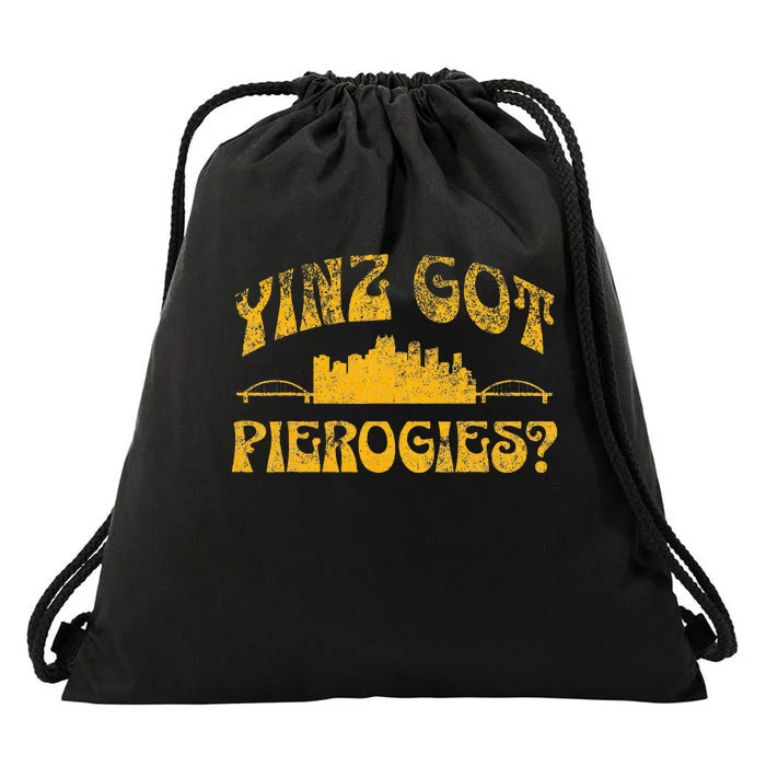 Pittsburgh Yinz Funny Yinzer Sl City 412 Pierogies Home Drawstring Bag