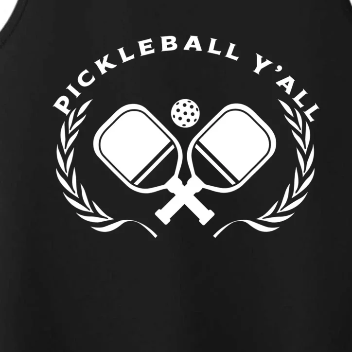 PICKLEBALL Y'ALL Funny Paddle Ball Pickle Meme Performance Tank