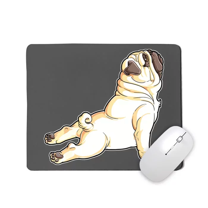 Pug Yoga Fitness Workout Gym Dog Lovers Puppy Athletic Pose Mousepad