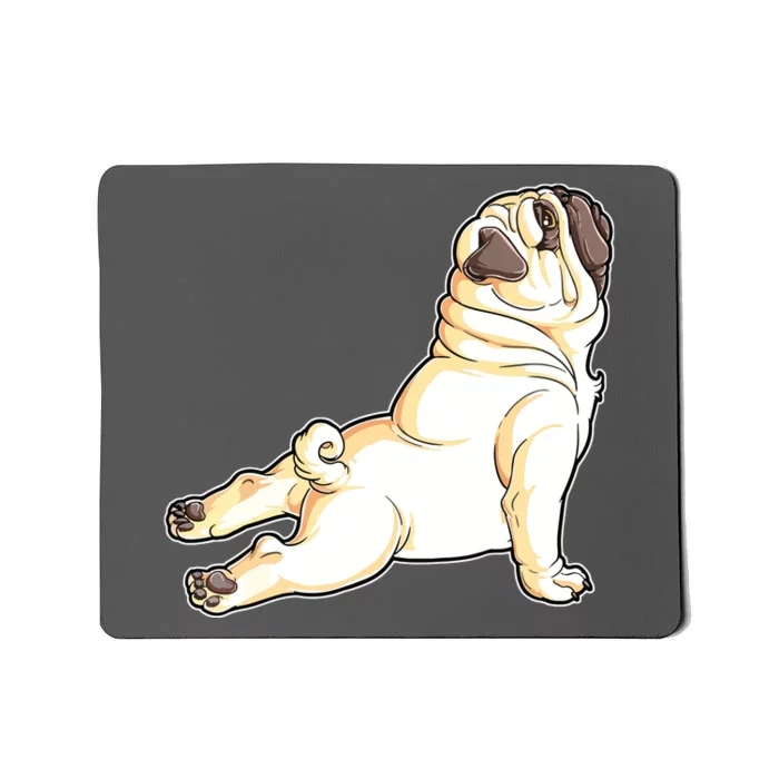 Pug Yoga Fitness Workout Gym Dog Lovers Puppy Athletic Pose Mousepad