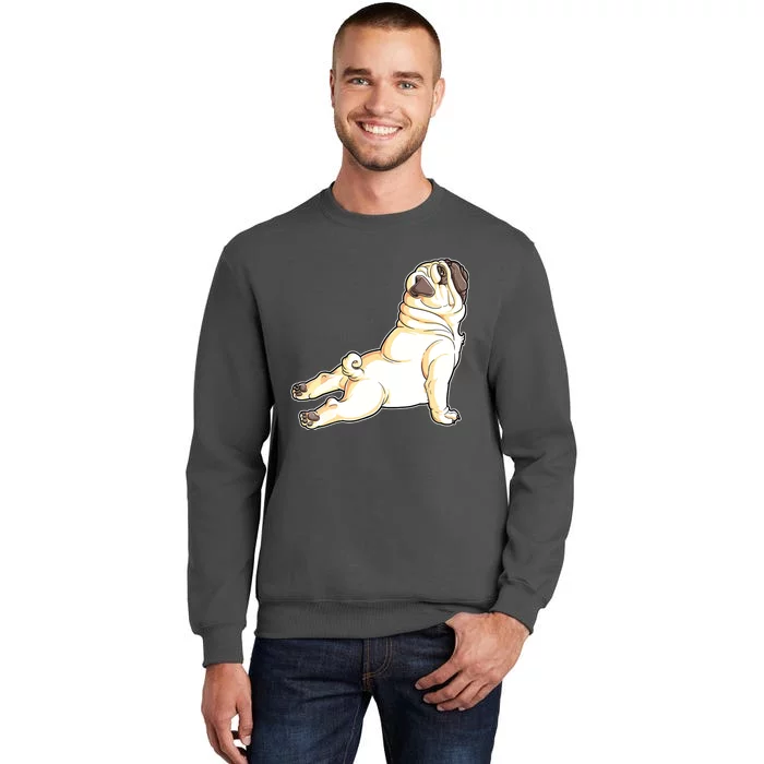 Pug Yoga Fitness Workout Gym Dog Lovers Puppy Athletic Pose Tall Sweatshirt