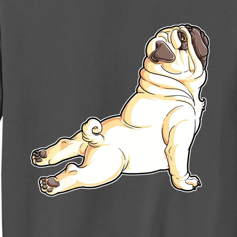 Pug Yoga Fitness Workout Gym Dog Lovers Puppy Athletic Pose Tall Sweatshirt