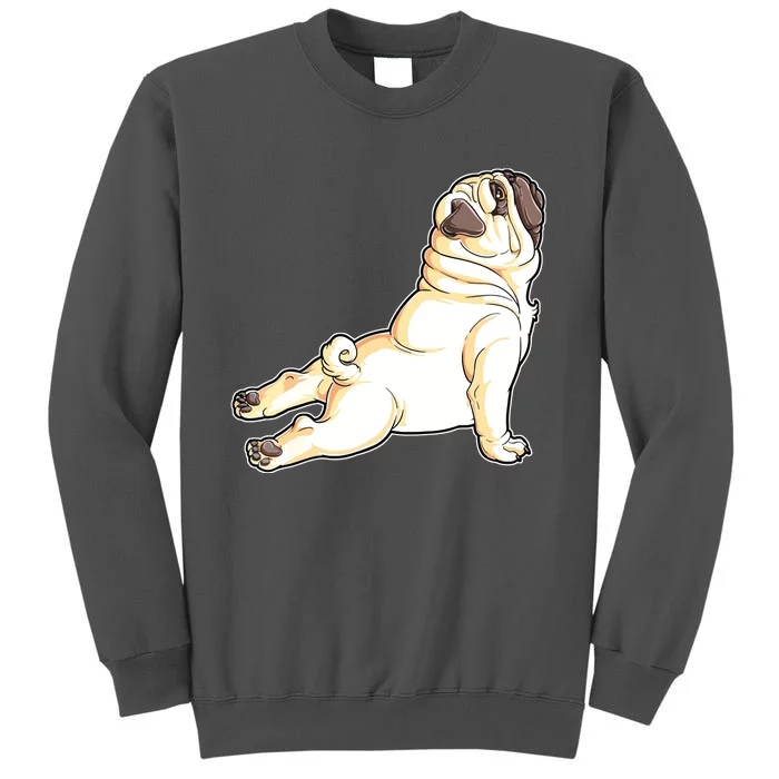 Pug Yoga Fitness Workout Gym Dog Lovers Puppy Athletic Pose Tall Sweatshirt