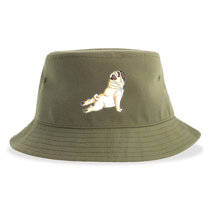 Pug Yoga Fitness Workout Gym Dog Lovers Puppy Athletic Pose Sustainable Bucket Hat