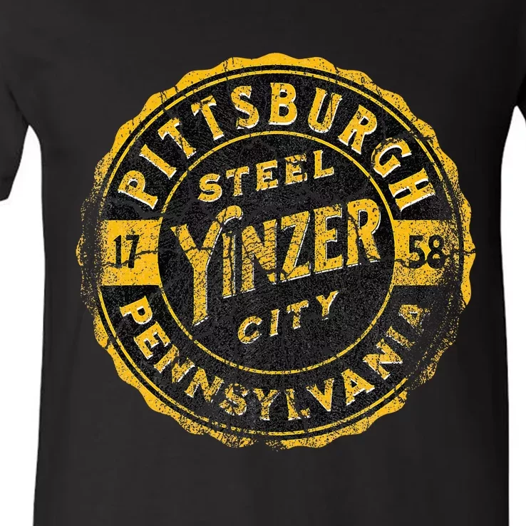 Pittsburgh Yinz Funny Yinzer Steel City 412 Pennsylvania V-Neck T-Shirt