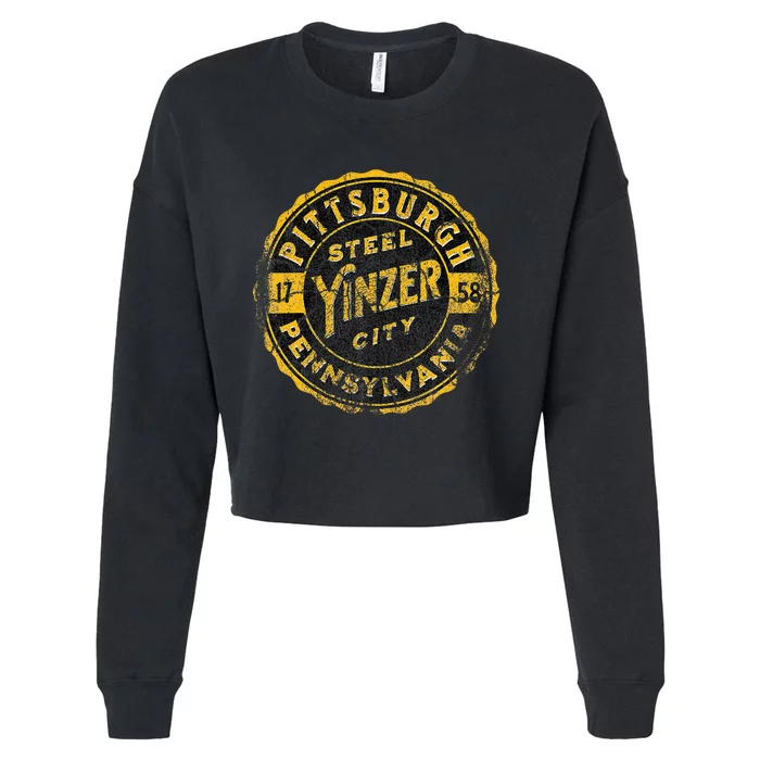 Pittsburgh Yinz Funny Yinzer Steel City 412 Pennsylvania Cropped Pullover Crew