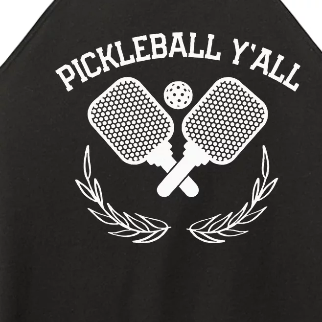 Pickleball YAll Funny Women’s Perfect Tri Rocker Tank