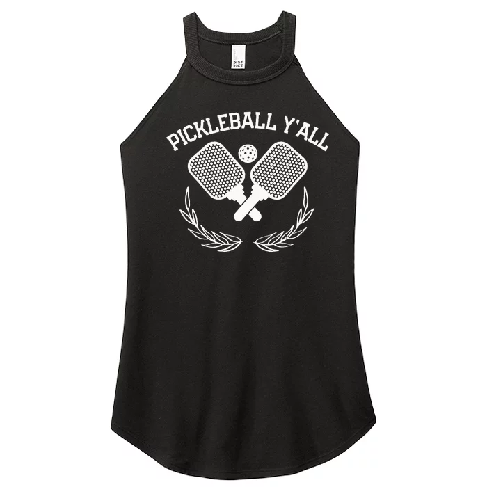 Pickleball YAll Funny Women’s Perfect Tri Rocker Tank