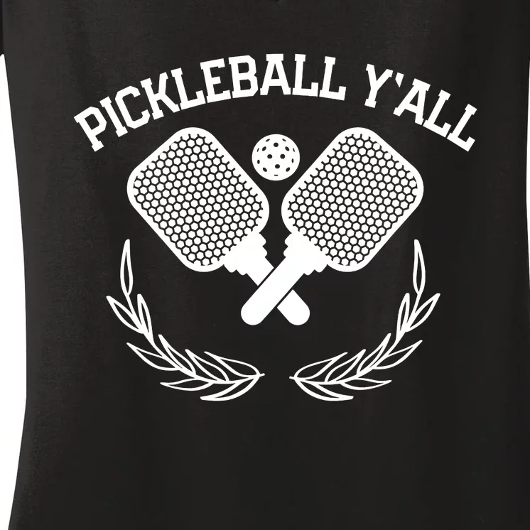 PICKLEBALL Y'ALL FUNNY Women's V-Neck T-Shirt