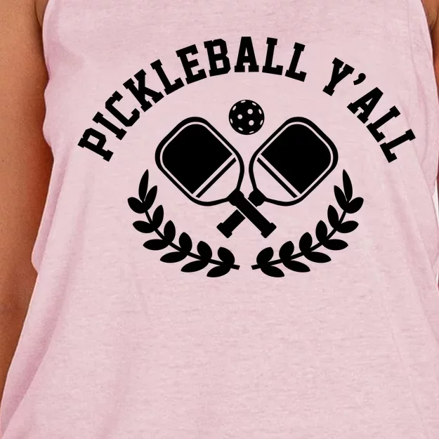 Pickleball Y'all Funny Women's Knotted Racerback Tank