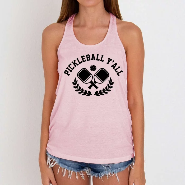 Pickleball Y'all Funny Women's Knotted Racerback Tank