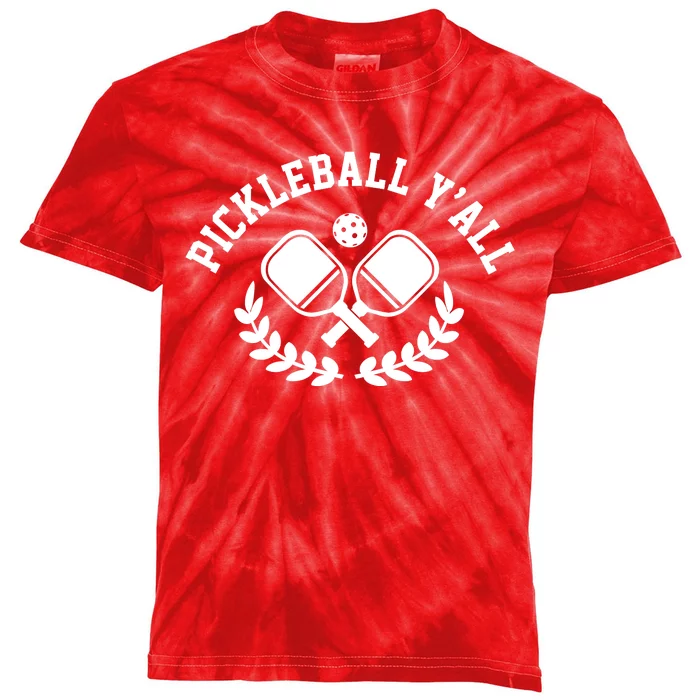 Pickleball Y'all Funny Kids Tie-Dye T-Shirt