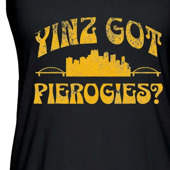 Pittsburgh Yinz Funny Yinzer Steel City 412 Pierogies Home Ladies Essential Flowy Tank