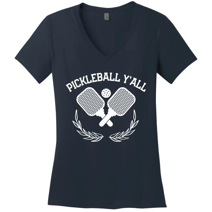 Pickleball YAll Funny Gift For Player Women's V-Neck T-Shirt