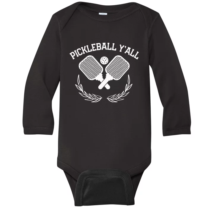 PICKLEBALL Y'ALL FUNNY Baby Long Sleeve Bodysuit