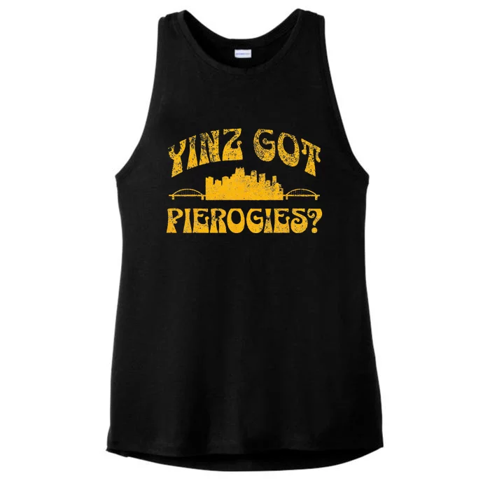 Pittsburgh Yinz Funny Yinzer Steel City 412 Pierogies Home Ladies Tri-Blend Wicking Tank